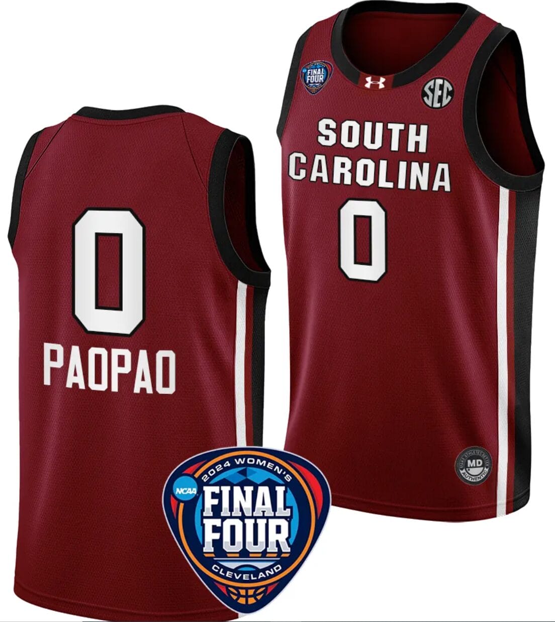 Te Hina Paopao Jersey #0 South Carolina Gamecocks Basketball 2024 NCAA March Madness Final Four Garnet