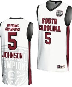 Tessa Johnson Jersey #5 South Carolina Gamecocks 2024 NCAA Basketball National Champions White