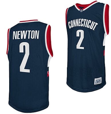 Tristen Newton Jersey UConn Huskies College Basketball Navy Retro #2