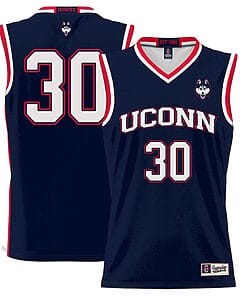 Yarin Hasson Jersey #30 UConn Huskies College Basketball No Name Navy