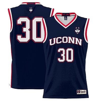 Yarin Hasson Jersey #30 UConn Huskies College Basketball No Name Navy