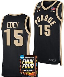Zach Edey Jersey #15 Purdue Boilermakers 2024 NCAA March Madness Final Four Basketball Black