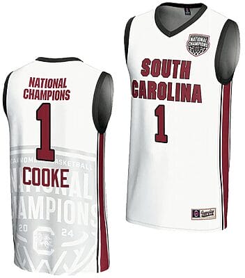 Zia Cooke Jersey #1 South Carolina Gamecocks 2024 NCAA Basketball National Champions White