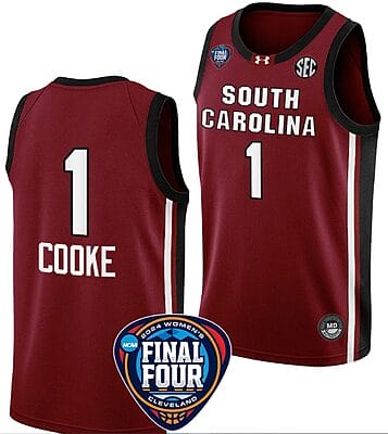 Zia Cooke Jersey #1 South Carolina Gamecocks Basketball 2024 NCAA March Madness Final Four Garnet