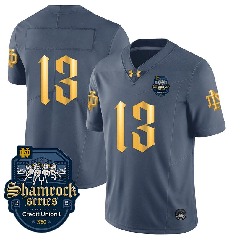 Notre Dame Shamrock Series 2024 Jersey Number 13 No Name College Football Stitched