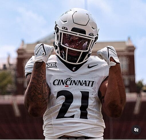 Cincinnati Bearcats Corey Kiner Jersey #21 White 2023 Replica College Football