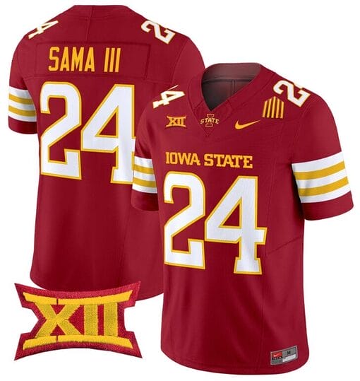 Abu Sama III Jersey #24 Iowa State Cyclones Vapor Limited College Football Stitched Cardinal