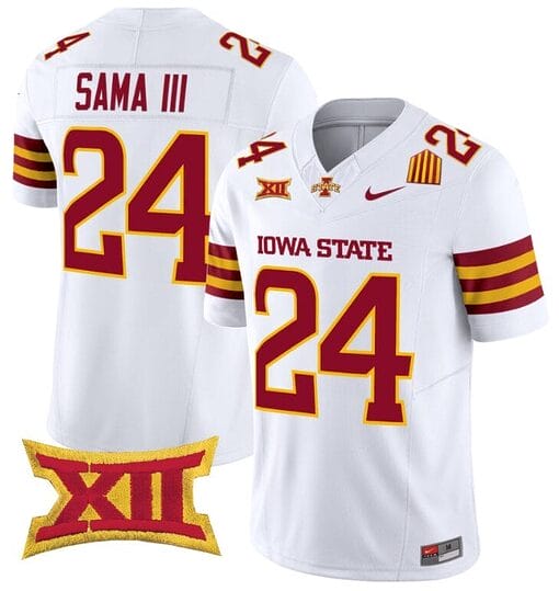 Abu Sama III Jersey #24 Iowa State Cyclones Vapor Limited College Football Stitched White
