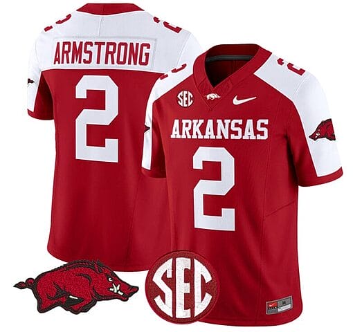 Andrew Armstrong Jersey #2 Arkansas Razorbacks Vapor Limited College Football Stitched Cardinal Alternate