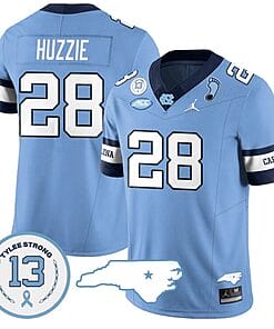 Alijah Huzzie Jersey #28 North Carolina Tar Heels Vapor College Football Stitched Alternte Blue
