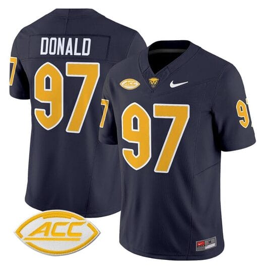 Aaron Donald Jersey #97 Pittsburgh Panthers Vapor Limited College Football Stitched Navy