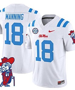 Archie Manning Jersey #18 Ole Miss Rebels Vapor Limited College Football Stitched 2024 White