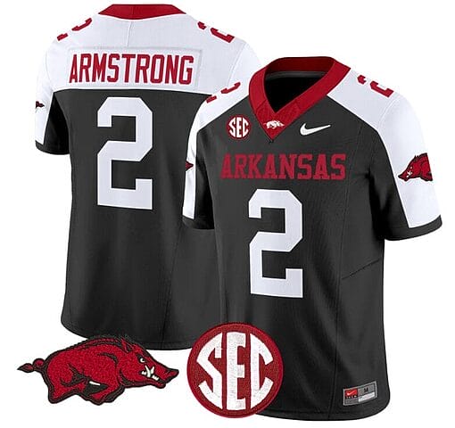 Andrew Armstrong Jersey #2 Arkansas Razorbacks Vapor Limited College Football Stitched Black Alternate