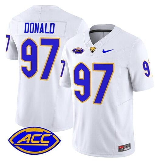 Aaron Donald Jersey #97 Pittsburgh Panthers Vapor Limited College Football Stitched White