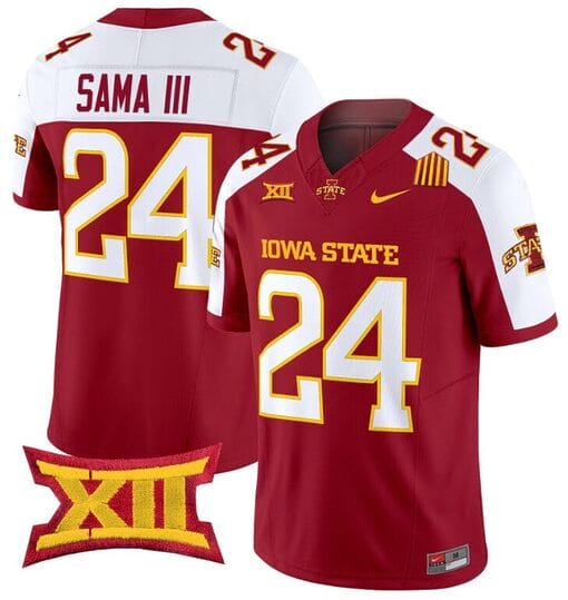 Abu Sama III Jersey #24 Iowa State Cyclones Vapor Limited College Football Stitched Cardinal Alternate