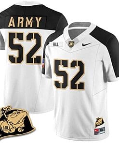 Austin Hill Jersey #52 Army Black Knights Jersey Rocky The Bulldog Patch Vapor Limited College Football Stitched White Alternate