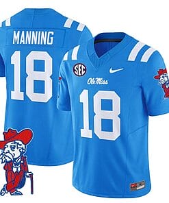 Archie Manning Jersey #18 Ole Miss Rebels Vapor Limited College Football Stitched Powder Blue