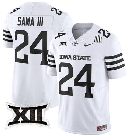 Abu Sama III Jersey #24 Iowa State Cyclones Vapor Limited College Football Stitched White Limited