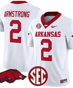 Andrew Armstrong Jersey #2 Arkansas Razorbacks Vapor Limited College Football Stitched White