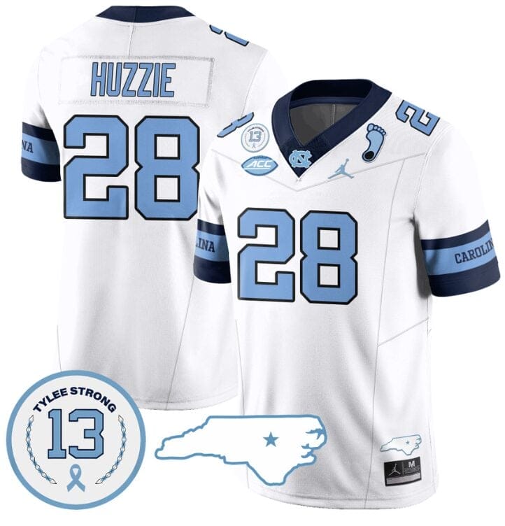 Alijah Huzzie Jersey #28 North Carolina Tar Heels Vapor College Football Stitched Alternate White