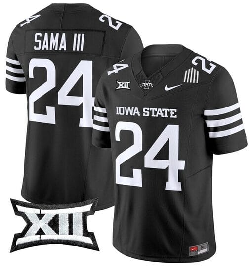 Abu Sama III Jersey #24 Iowa State Cyclones Vapor Limited College Football Stitched Black