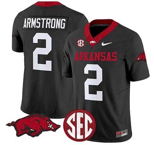 Andrew Armstrong Jersey #2 Arkansas Razorbacks Vapor Limited College Football Stitched Black