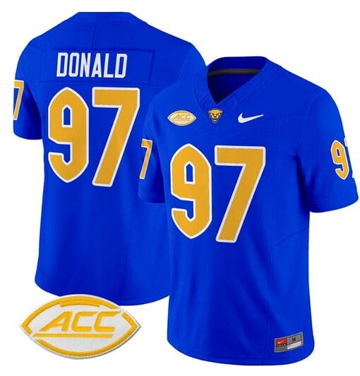 Aaron Donald Jersey #97 Pittsburgh Panthers Vapor Limited College Football Stitched Royal