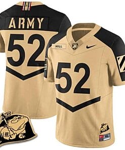 Austin Hill Jersey #52 Army Black Knights Jersey Rocky The Bulldog Patch Vapor Limited College Football Stitched Gold Alternate