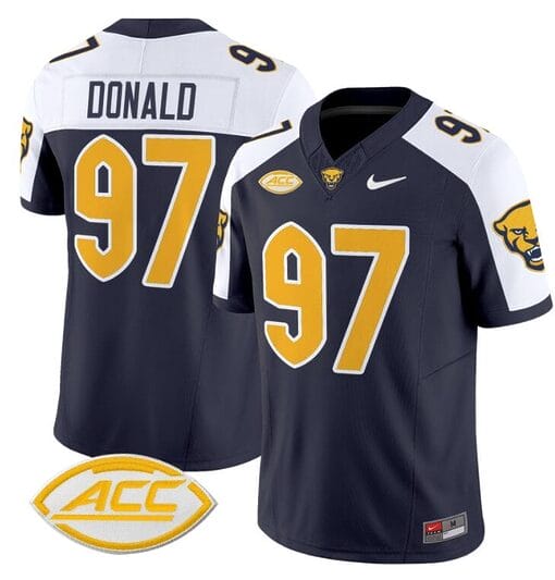 Aaron Donald Jersey #97 Pittsburgh Panthers Vapor Limited College Football Stitched Navy Alternate