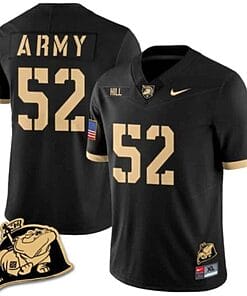 Austin Hill Jersey #52 Army Black Knights Jersey Rocky The Bulldog Patch Vapor Limited College Football Stitched Black