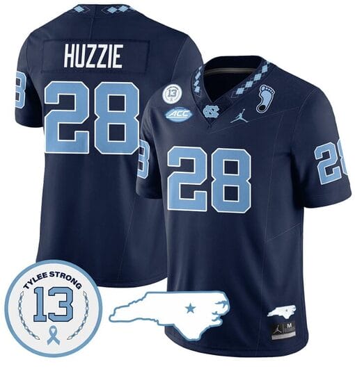 Alijah Huzzie Jersey #28 North Carolina Tar Heels Vapor College Football Stitched Navy