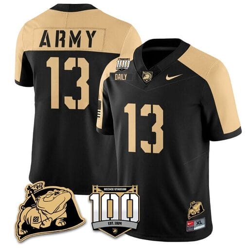 Bryson Daily Jersey #13 Army Black Knights Vapor Limited College Football Stitched Black Alternate