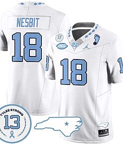 Bryson Nesbit Jersey #18 North Carolina Tar Heels Vapor College Football Stitched White