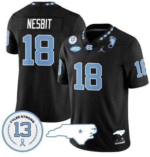 Bryson Nesbit Jersey #18 North Carolina Tar Heels Vapor College Football Stitched Black