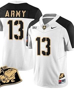 Bryson Daily Jersey #13 Army Black Knights Jersey Rocky The Bulldog Patch Vapor Limited College Football Stitched White Alternate