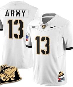 Bryson Daily Jersey #13 Army Black Knights Jersey Rocky The Bulldog Patch Vapor Limited College Football Stitched White