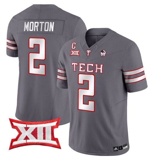 Behren Morton Jersey #2 Texas Tech Red Raiders Vapor Limited Football Grey