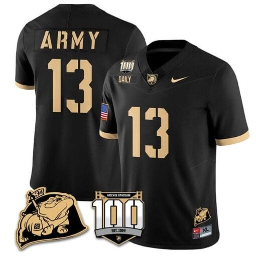 Bryson Daily Jersey #13 Army Black Knights Vapor Limited College Football Stitched Black