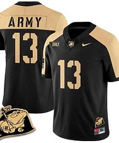 Bryson Daily Jersey #13 Army Black Knights Jersey Rocky The Bulldog Patch Vapor Limited College Football Stitched Black Alternate