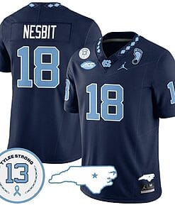 Bryson Nesbit Jersey #18 North Carolina Tar Heels Vapor College Football Stitched Navy