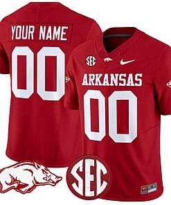Custom Arkansas Razorbacks Jersey Name and Number Vapor Limited College Football Stitched Cardinal