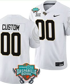 Custom UCF Knights Jersey Name and Number 2023 Gasparilla Bowl Patch Football White