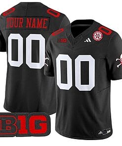 Custom Nebraska Cornhuskers Jersey Name and Number Vapor Limited Football Black