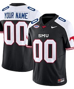 Custom SMU Mustangs Icy Jersey Name and Number College Football Vapor Limited Black Alternate