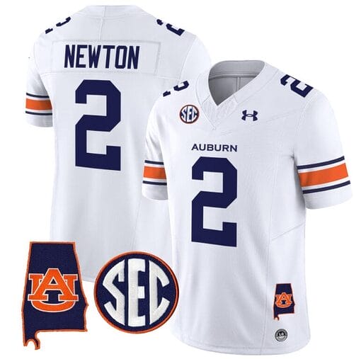 Cam Newton Jersey #2 Auburn Tigers SEC Patch Vapor Limited College Football Stitched White