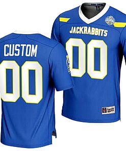 Custom South Dakota State Jackrabbits Jersey Name and Number 2023 FCS Football National Champions Blue