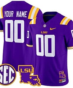 Custom LSU Tigers Jersey Name and Number 2024 Louisiana Patch Vapor Limited College Football Stitched Purple