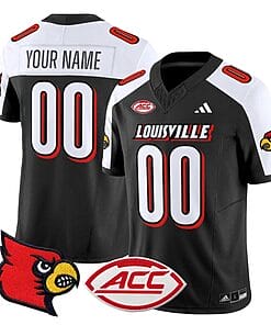 Custom Louisville Cardinals Jersey Name and Number Vapor Football Stitched Black Alternate
