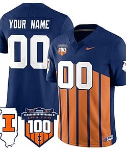 Custom Illinois Fighting Jersey Name and Number Vapor Limited College Football Stitched Throwback