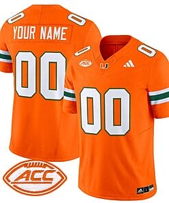 Custom Miami Hurricanes Jersey Name and Number Vapor Football Stitched Orange